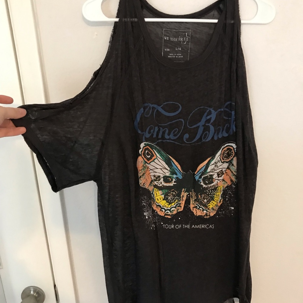 Free People Studded Cold Shoulder Top